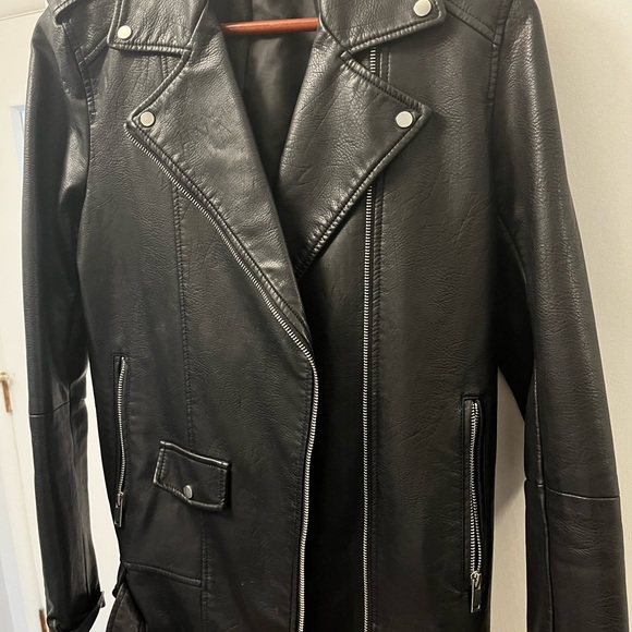 Oversized Faux Leather Jacket Zara Small - Picture 4 of 6